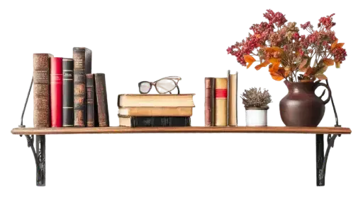 Floating Wall Shelf with Decor