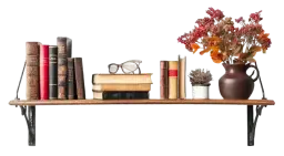 Floating Wall Shelf with Decor