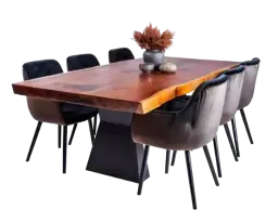 Live-Edge Wooden Dining Table Set