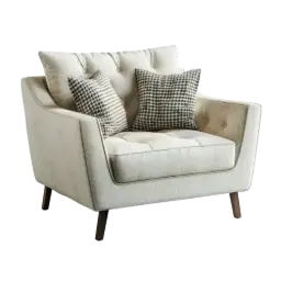 Mid-Century Beige Accent Chair