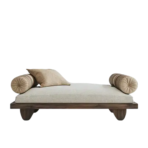 Wooden Frame Daybed with Cushions