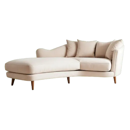 L-Shaped Velvet Sofa (cream)