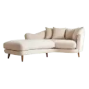 L-Shaped Velvet Sofa