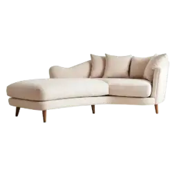 L-Shaped Velvet Sofa (cream)