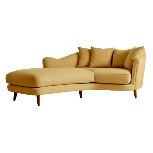 L-Shaped Velvet Sofa