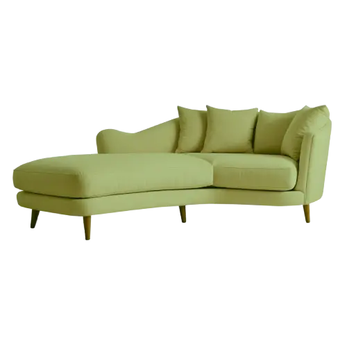 L-Shaped Velvet Sofa