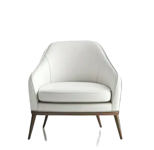 Contemporary White Armchair